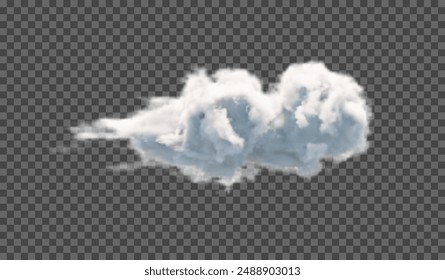 Transparent special effect stands out with fog or smoke. White cloud vector, fog or smog