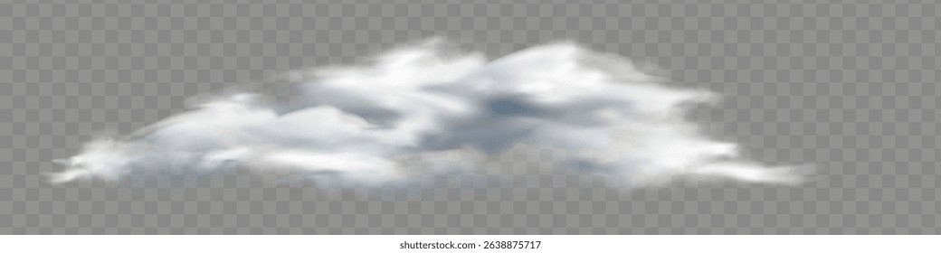 Transparent special effect stands out with fog or smoke. White cloud vector.