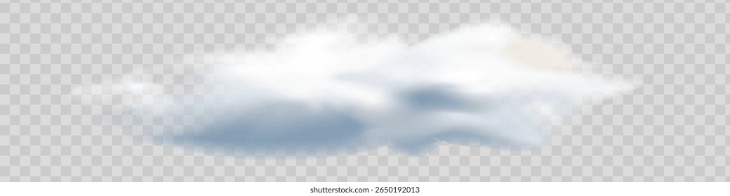 Transparenter Spezialeffekt zeichnet sich durch Nebel oder Rauch aus. Weißer Wolkenvektor.