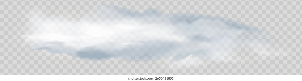 Efeito especial transparente destaca-se com nevoeiro ou fumaça. Vetor de nuvens brancas.