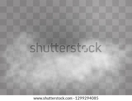 Transparent special effect stands out with fog or smoke. White cloud vector, fog or smog. Vector illustration. White gradient on a transparent background. Rainy weather on a transparent background.