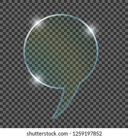 Transparent speech bubble made of glass for the banner.