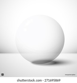 Transparent sphere, design element Isolated on white with clipping mask