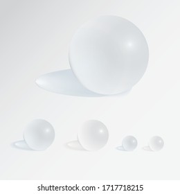 Transparent sphere shadow light white glass