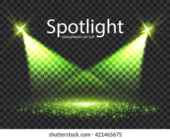 Transparent Spotlight. Scene Illumination. Light Effect. Vector illustration