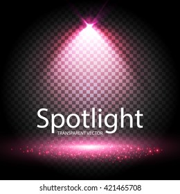 Transparent Spotlight. Scene Illumination. Light Effect. Vector illustration