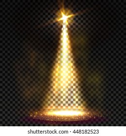 Transparent Spotlight. Scene Illumination. Light Effect. Vector illustration 