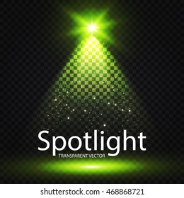 Transparent Spotlight. Scene Illumination. Light Sourses. Realistic Concert, Theater and Showcase Lightning. Vector illustration 