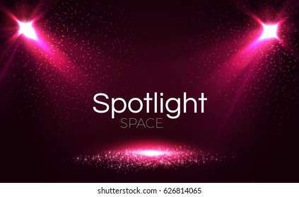Transparent Spotlight. Scene Illumination. Light Effect. Vector illustration
