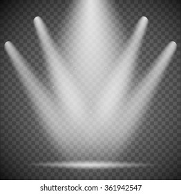 transparent spotlights on background. vector