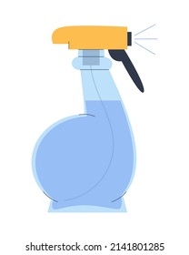 Transparent spray bottle. For spraying plants. For the hairdresser. For cleaning. Flat vector illustration. Eps10.