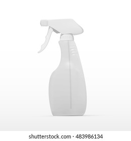 Transparent Spray Pistol Cleaner Plastic Bottle. EPS10 Vector