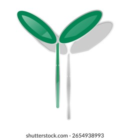 Transparent Sprout Icon with Glass Effect