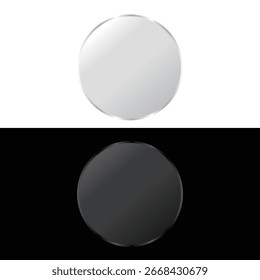 Transparent square glass with round reflections and sparkle