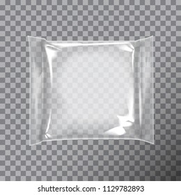 Transparent square package with for cheese, food, snacks for your design