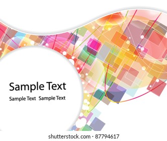 Transparent squares on the abstract wavy background