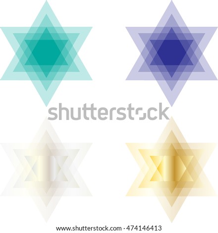 Image, Stock Photo turquoise and silver stars hang as decoration on a white paper bag