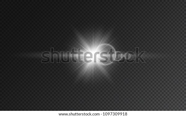 Transparent star flash with spotligh and lens.\
Abstract vector illustration\
design.