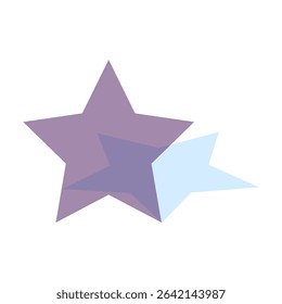 Transparent star icon. Gradient light element. Vector ethereal symbol. Faded purple shape.