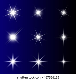 transparent star vector symbol icon design. Beautiful illustration of glowing light effect stars bursts with sparkles on transparent background for christmas card