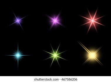 transparent star vector symbol icon design. Beautiful illustration of glowing light effect stars bursts with sparkles on transparent background for christmas card