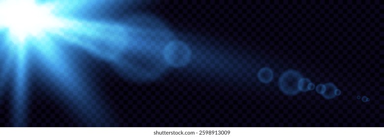 Transparent starburst with spotlight and lens.Vector illustration.PNG