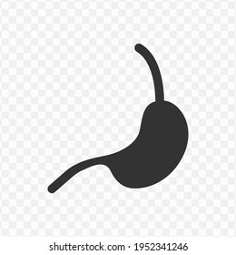 Transparent stomach icon png, vector illustration of an stomach icon in dark color and transparent background(png)