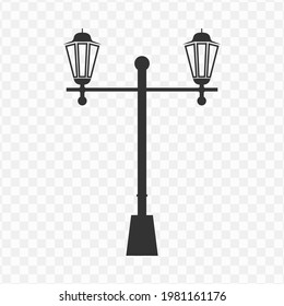 Transparent Street lights icon png, vector illustration of Street lights in dark color and transparent background(png).