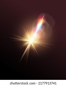 Transparent sun lens flare effect. Vector illustration.