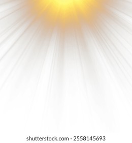 Transparent sunlight with lens flare. Dawn, sunset, sun. Flash of light.