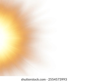 Transparent sunlight with lens flare effect. Vector format. Includes overlays, light, sun, sunrays, transitions, lens flare, light leaks and glare. 