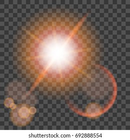 Transparent Sunlight Lens Flare Light Effect. EPS10 Vector