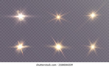 Transparent sunlight with a special glare light effect. PNG. Isolated light effects on a transparent background. Vector illustration	
