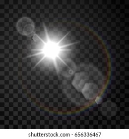 Transparent sunlight special lens flare light effect. Vector illustration