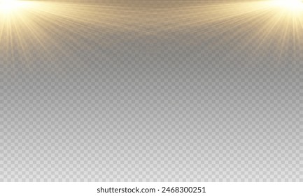 Transparent sunlight sunlight. Vector Images.  