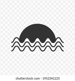 Icono de puesta de sol transparente png, ilustración vectorial de un icono de puesta de sol en color oscuro y fondo transparente(png)