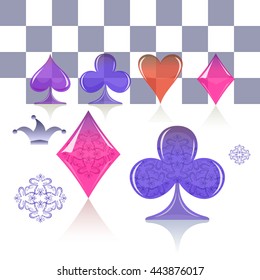 Transparent symbols of playing cards.