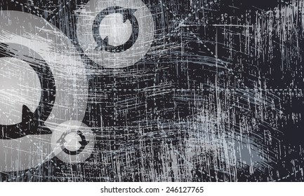 transparent symbols and scratched background