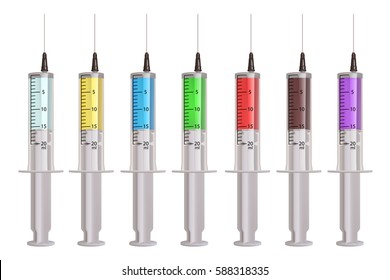 transparent syringe on white