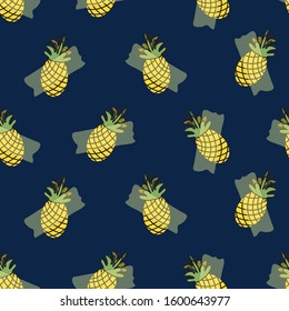 transparent tape pineapple fruit seamless pattern design. Can use for print, template, fabric, presentation, textile, banner, poster, wallpaper
