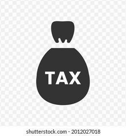 Transparent tax bag icon png, vector illustration of an tax bag icon in dark color and transparent background(png)