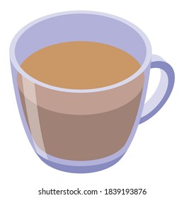 Transparent tea cup icon. Isometric of transparent tea cup vector icon for web design isolated on white background