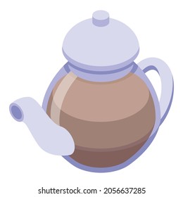 Transparent tea pot icon. Isometric of transparent tea pot vector icon for web design isolated on white background