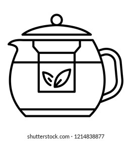 Transparent teapot icon. Outline transparent teapot vector icon for web design isolated on white background