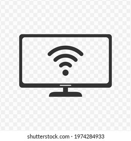 Transparent television wifi icon png, vector illustration of an television wifi icon in dark color and transparent background(png).