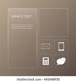 Transparent template design. Set of glass banners. Vector illustration infographic.