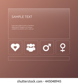Transparent template design. Set of glass banners. Vector illustration infographic.