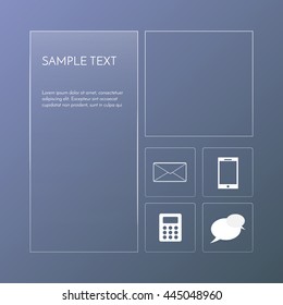 Transparent template design. Set of glass banners. Vector illustration infographic.