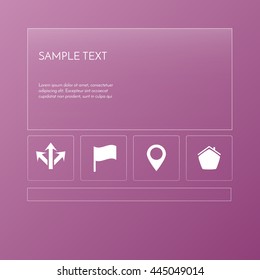 Transparent template design. Set of glass banners. Vector illustration infographic.