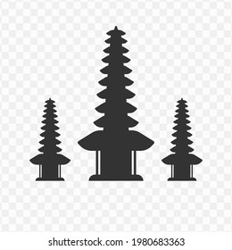 Transparent temple icon png, vector illustration of temple in dark color and transparent background(png).